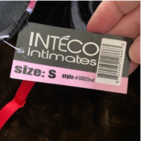 Inteco Intimates BLK/RED Push-up Nightgown,  S *P1040 - Picture 6 of 6